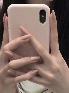 Nail Art Long Fake Nails Matte Ballet Tips Press on False w