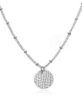 。Jewelry simple honeycomb round piece bead chain necklace w