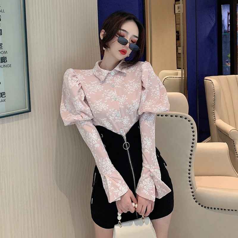 LLZACOOSH New Korea 2021 Spring Autumn Women Pink White Jacq