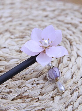Chinese Hanfu Hair Sticks Forks Girls Flower Pendant Hairpin