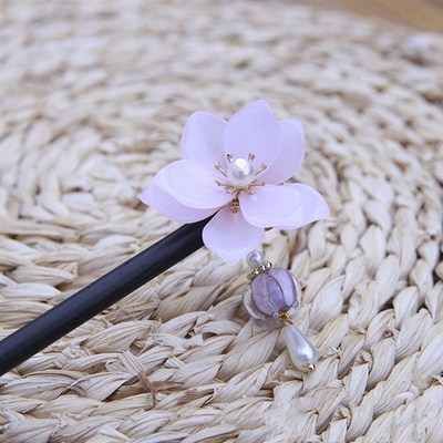 Chinese Hanfu Hair Sticks Forks Girls Flower Pendant Hairpin