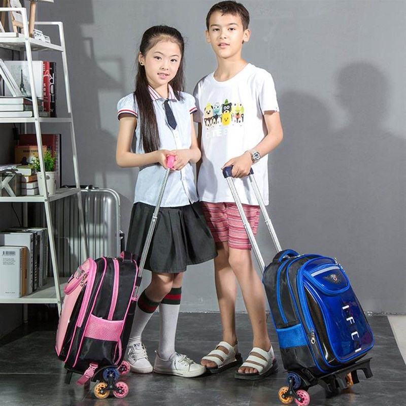 男生拖拉箱二年级儿童包女童男孩拖杆儿童带拉杆书包小学生女孩