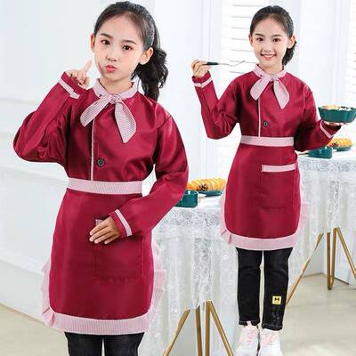 极速儿童厨师服装女童西餐厅服务员工作服幼儿园小女孩糕点师烘培