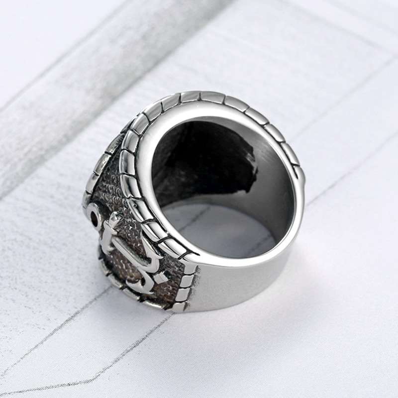 Ring Personality Fashion Mens Navy Series Anchor Guide Ring
