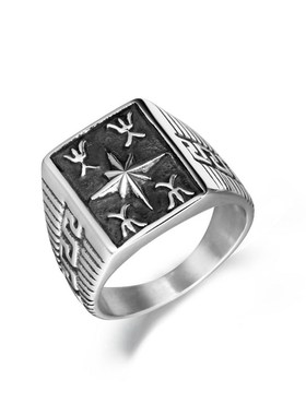Fashion temperament retro fire word ring tendy mens rice wo