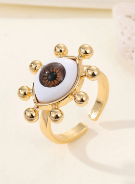 Sun Blue Evil Eye Finger Rings For Women Gift Punk Unique
