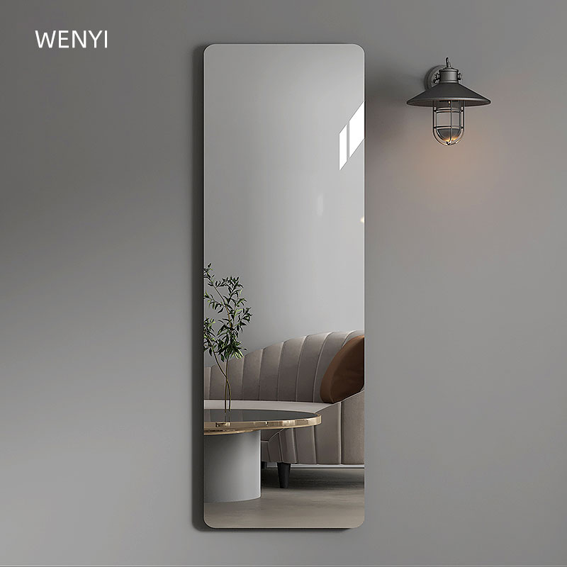 轻奢无框全身镜挂墙自粘壁挂防爆换衣试衣镜贴墙穿衣镜子家用定制