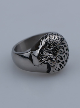 Vintage Personality Stainless Steel Bird Head Ring Mens Tit