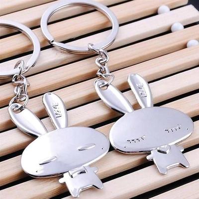 2014bunny love couple keychain rabbit keychains for lovers n