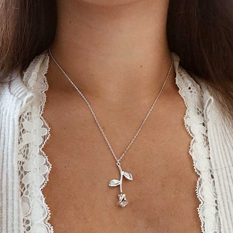Rose FloWeR PeNdaNt Nelace FoR WomaN GiRl PaRty GiFts