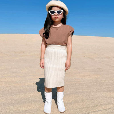 Summer 2022 Girls fashion Plain short sleeve T-shirt