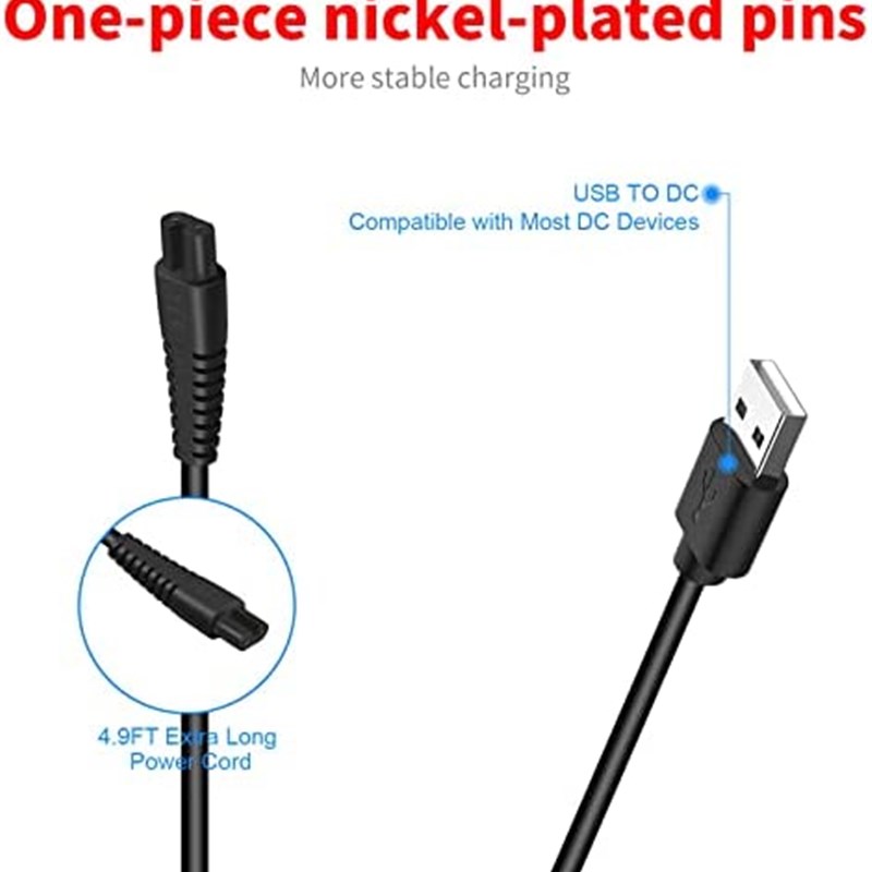 MEROM USB Charger Cord Compatible with Hatteker Hair Clipper