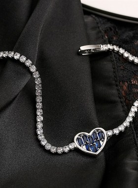 澳古 欧美小众名媛气质锆石爱心手錬女INS轻奢高级感手饰跨境新品