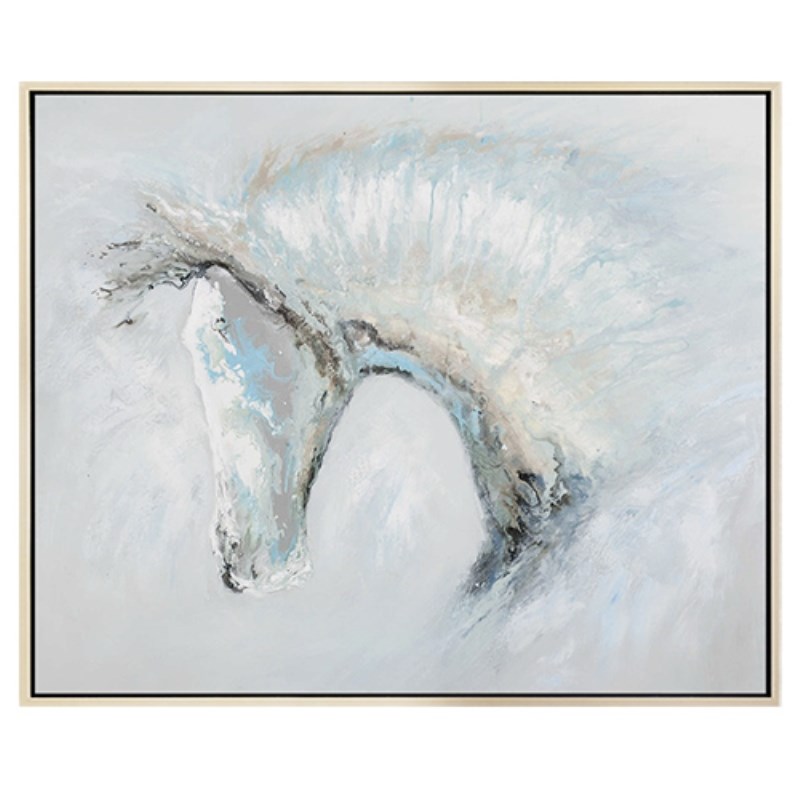 手绘油画马简约餐厅轻奢客厅抽象走廊美式画定制装饰画挂画墙网红图片