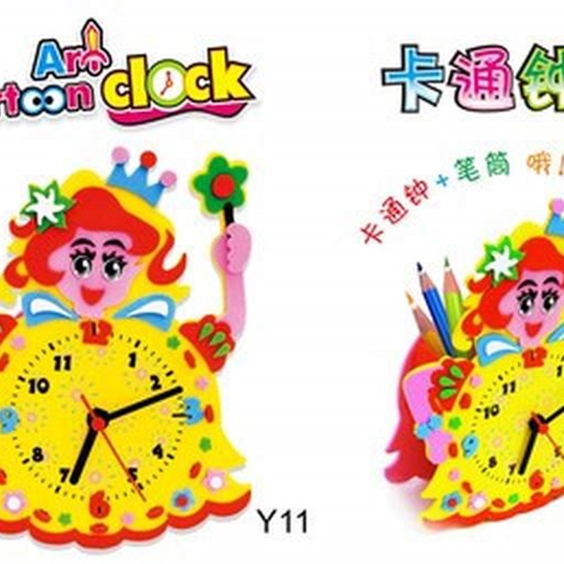 幼儿园小学生材料儿童手工制作diy材料包自制卡通钟时钟diy钟面