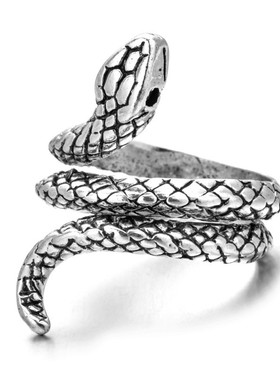 Retro Punk Snake Ring for Men Women Opening Adjustable Rings