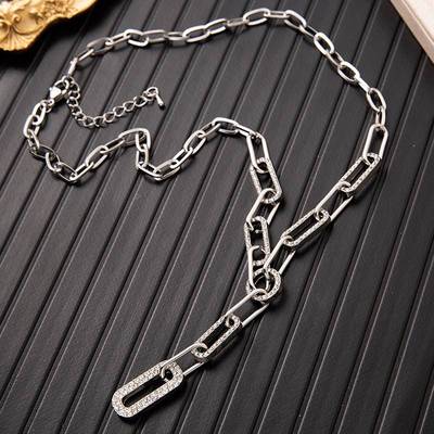 -Metal necklace full of diamonds fashion personality clavicl