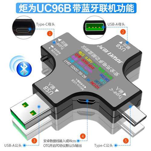 炬爲usb充电测试仪电压表电流表快充功率检测仪Type-cPD测量仪表