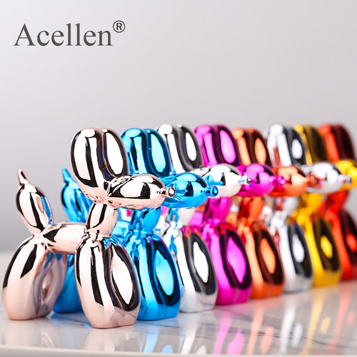 Animals Figurine Resin Cute Shiny Balloon Dog Shape Statue A