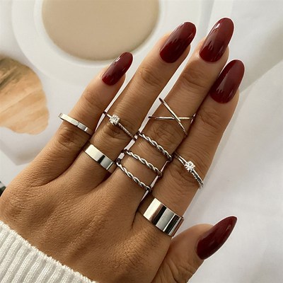 IPARAM Vintage Metal Gold Wide Knuckle Ring Set For Women