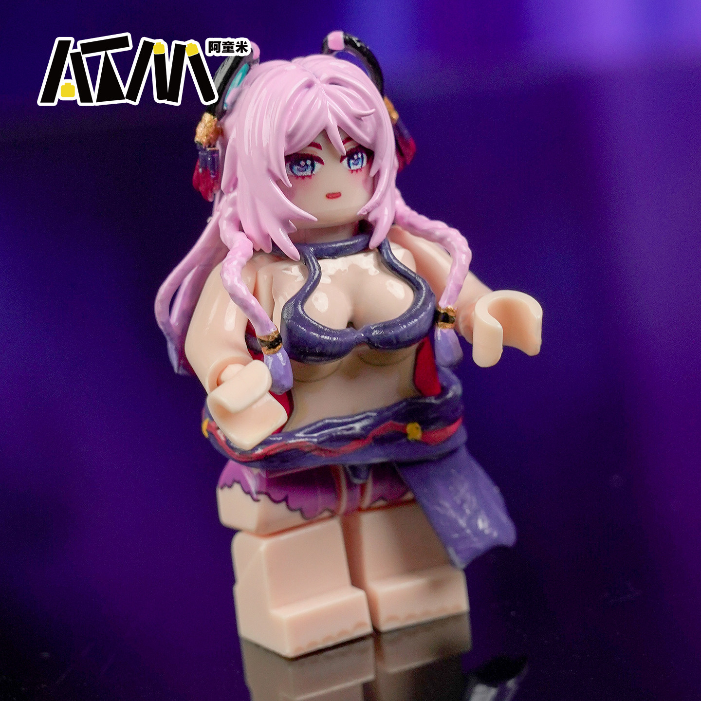 原神西特菈莉周边美少女动漫乐高人仔泳装人偶积木胖手办玩具模型