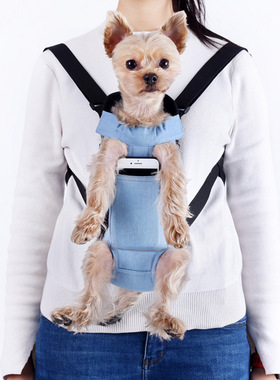 极速Denim Pet Dog Backpack Outdoor Travel Dog     Carrier Ba