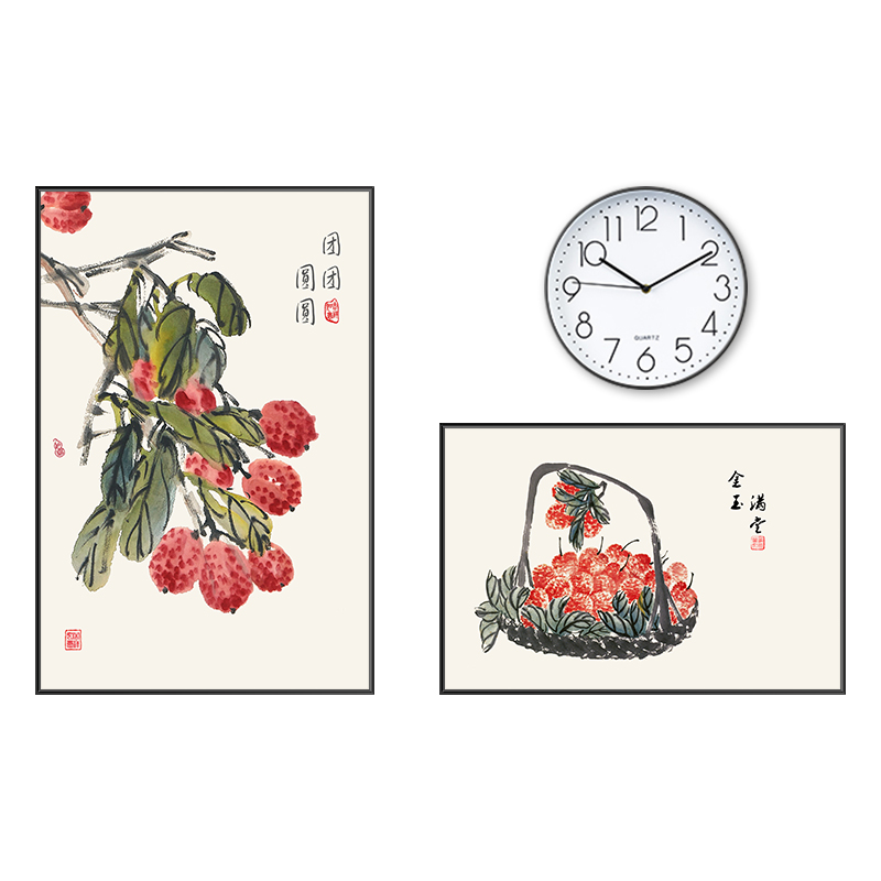 新中式餐厅墙面装饰画中式中国风饭厅组合创意个性中餐厅墙壁挂画