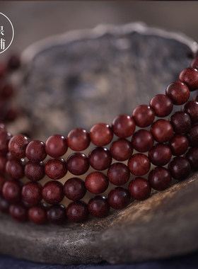 小叶紫檀多层手链 手工复古纯银莲花宽版名族风女款银手链 礼物