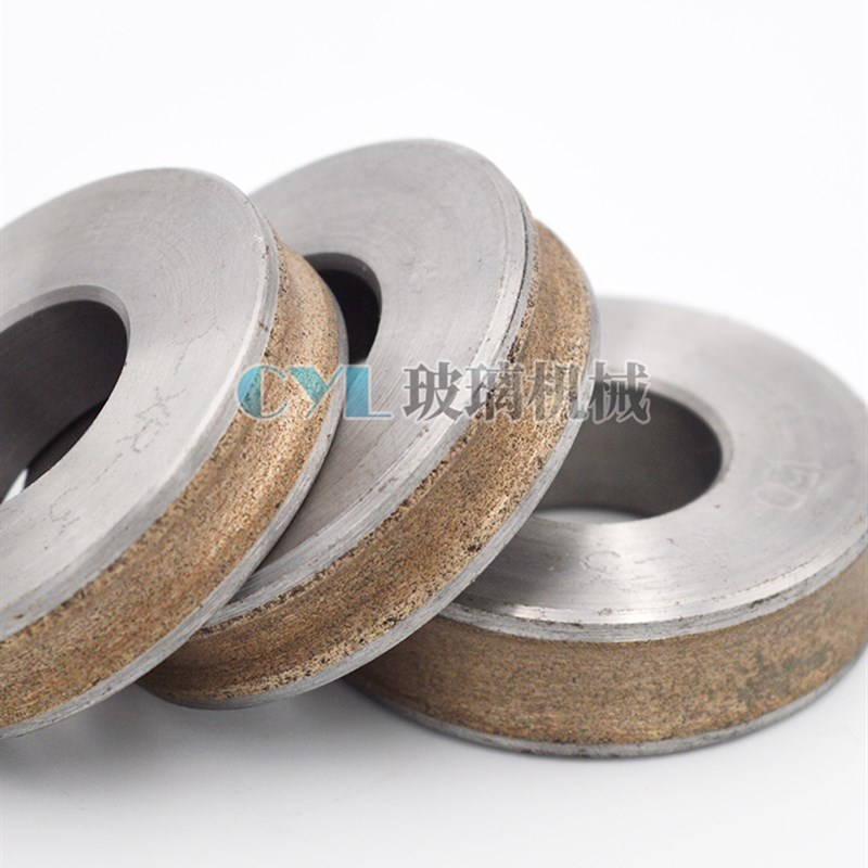 新品mm小号玻璃磨边机直边t/圆边金刚石砂轮 八字半圆边烧结金定