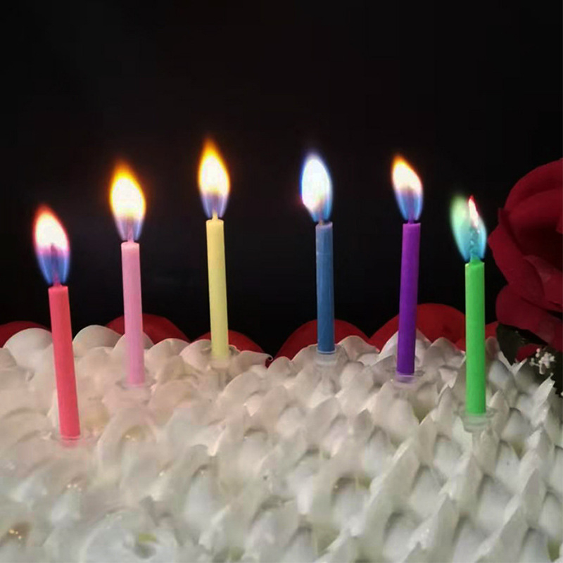 6Pcs/Pack Nature Plants Fragrant Birthday Party Rainbow Flam