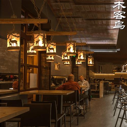 新品 复古铁艺工业风吊灯酒吧咖啡厅创意个性奶茶服装店怀旧艺