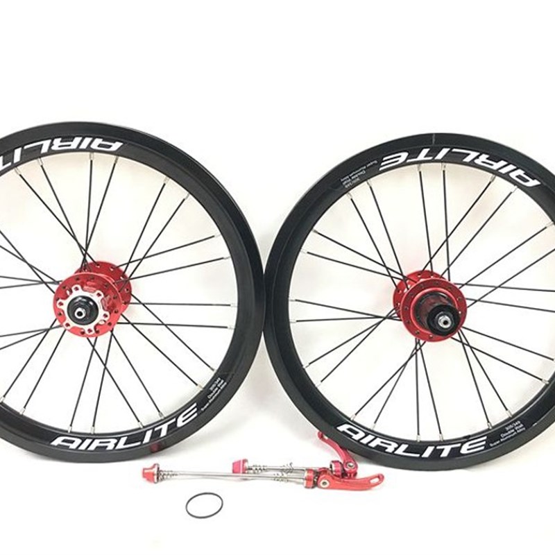 新品AIRLITE 16寸349碟刹轮组 4培林11速刀圈 改装K3plus折叠车自
