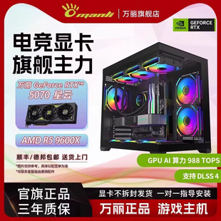 显卡台式 办公游戏电竞AI渲染直播黑色海景房 9600X 32G 5060Ti 16G 电脑主机DIY组装 万丽 星云 RTX