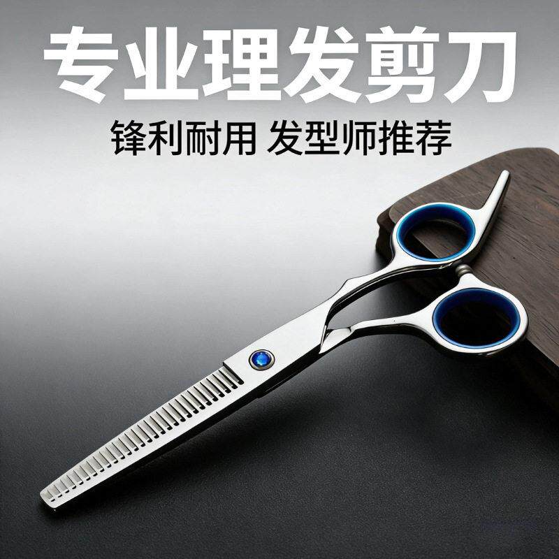 定制6寸理发剪刀精细压油牙剪理发剪打薄剪工具理发专用美发剪刀