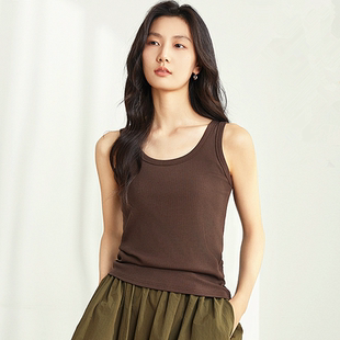 优可丝面料女吊带背心内搭修身 显瘦防走光遮肉宽肩带打底上衣M600