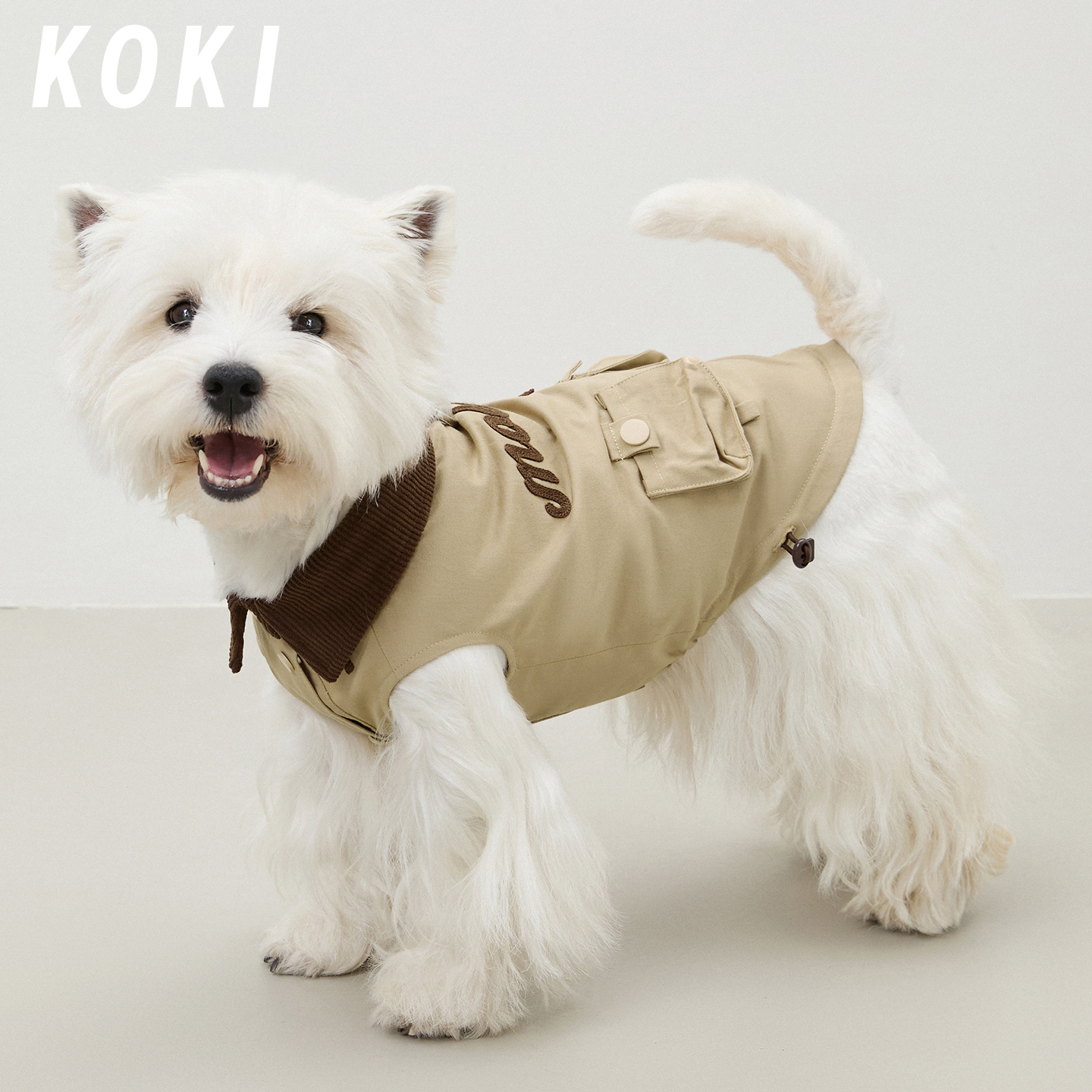 molu pet狗狗衣服春夏户外运动工装马甲可牵引中小型西高地雪纳瑞