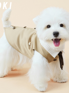 KOKI宠物服装马甲牛仔衬衫秋冬新款复古中小型犬西高地雪纳瑞