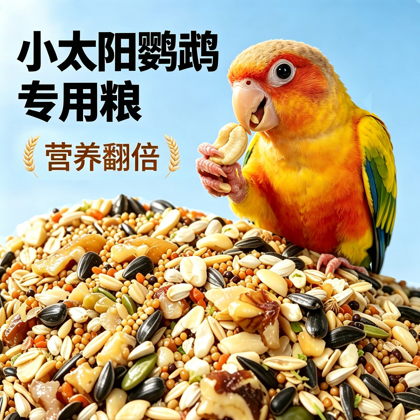 小太阳鹦鹉鸟粮手养和尚专用粮鸟食营养种子粮金太阳饲料滋养粮食