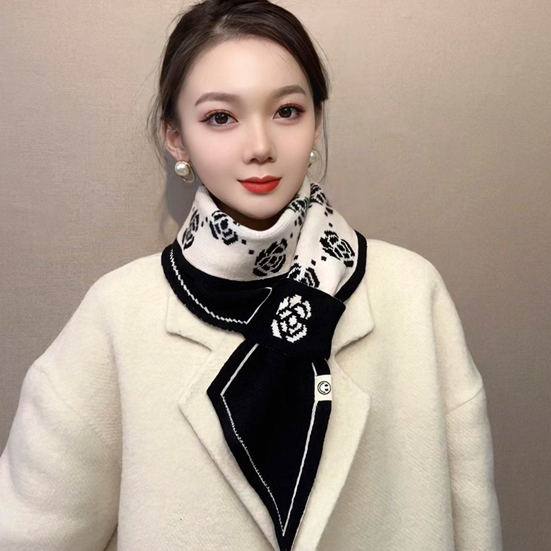双面懒人小围巾女款2025新款冬季防寒保暖护颈时尚洋气高级感围脖