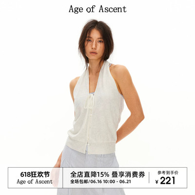 6.16上新Age of Ascent 重工羊毛蕾丝系带v领单排扣吊带背心