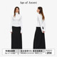 袖 Ascent Age 高领修身 拼接衬衫 针织打底衫 设计感小众