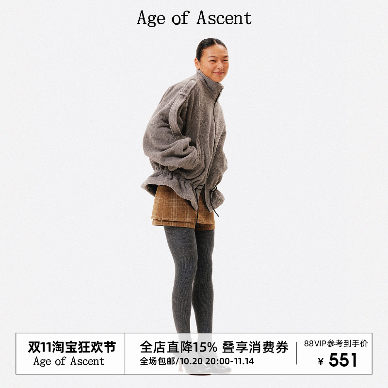 Age of Ascent 抽绳荷叶边加厚摇粒绒棉服外套