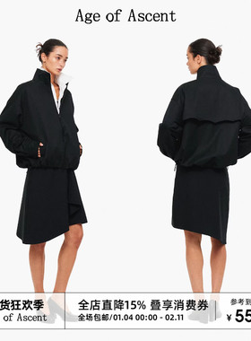 AgeofAscent 奢感云朵型休闲长期主义黑色立领宽松运动风夹克外套