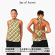 Age 露背上衣 夏日度假感活力柠檬黄色格纹飘带挂脖小衫 Ascent