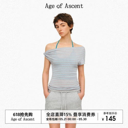 AgeofAscent斜肩扭结短袖T恤