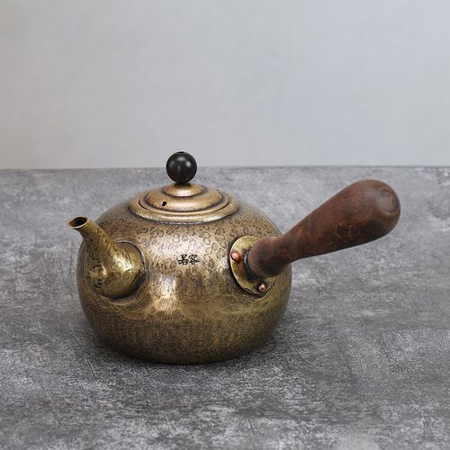 手工铜壶黄铜f壶紫铜复古沏茶壶铜茶壶加厚手打仿古铜壶侧把烧水