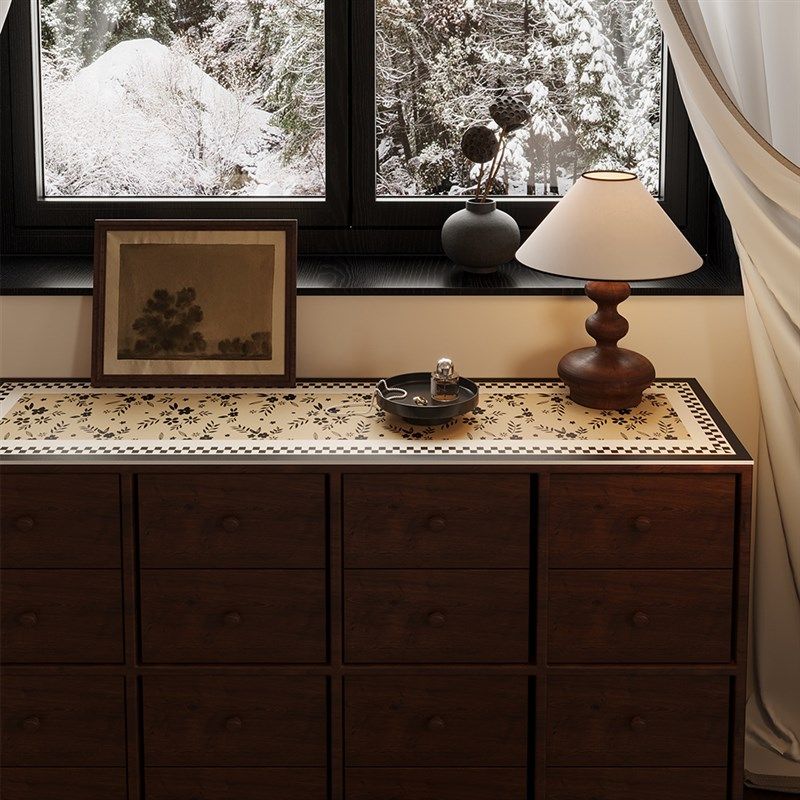 法式高级餐边柜桌垫鞋柜玄关柜台面长条桌布防水防油X桌面保护垫,居家布艺,桌布,淘宝优惠券,粉丝福利购,淘宝优惠卷