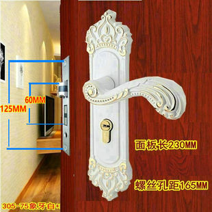 小50双轴承门锁黄古铜室内卧室 X钢实木门锁具 执手房间压把套装