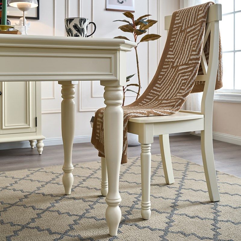 美式实木餐桌椅组合奶油风v白色现代简约长方形饭桌餐厅小户型家,住宅家具,大理石餐桌,淘宝优惠券,粉丝福利购,淘宝优惠卷