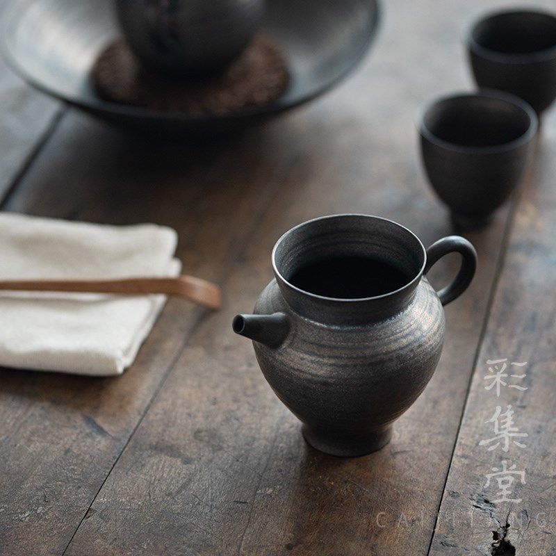 彩集堂日式执壶公道杯手工鎏金陶瓷复古茶L具分茶器匀杯茶海带把,餐饮具,公道杯,淘宝优惠券,粉丝福利购,淘宝优惠卷